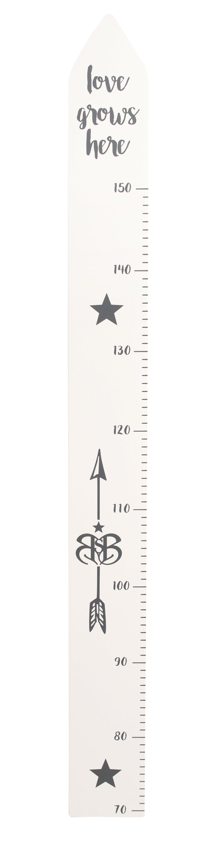 Growth ruler 'Rock Star Baby' with printing, scale up to 150 cm for children, white/anthracite