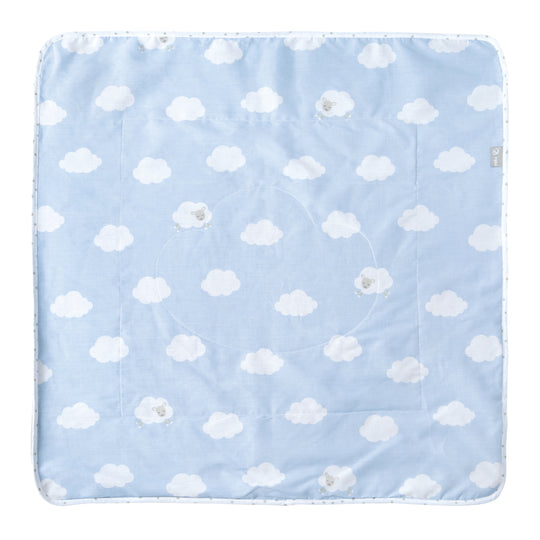 Couverture de bébé 'Kleine Wolke blau', 2 faces : 1x très doux, chaud et douillet, 1x 100% coton