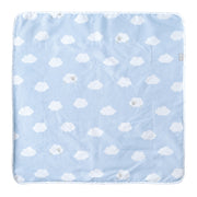 Manta de bebé 'Pequeña nube azul', 2 caras: 1x súper suave, cálido y esponjoso, 1x 100% algodón