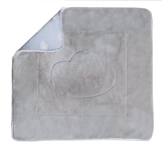 Couverture de bébé 'Kleine Wolke blau', 2 faces : 1x très doux, chaud et douillet, 1x 100% coton