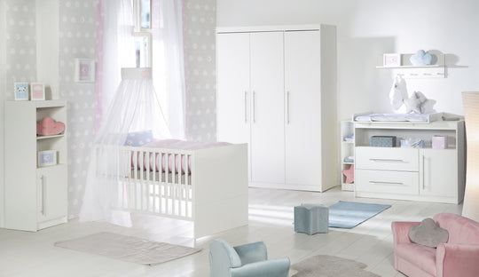 Room Set 'Maren', including Convertible Bed 70 x 140 cm, Wide Changing Table & 3-Door Wardrobe, White