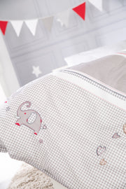 Children's bed set 'Jumbotwins', 4-piece, bed set with bed linen 100 x 135 cm, nest and canopy