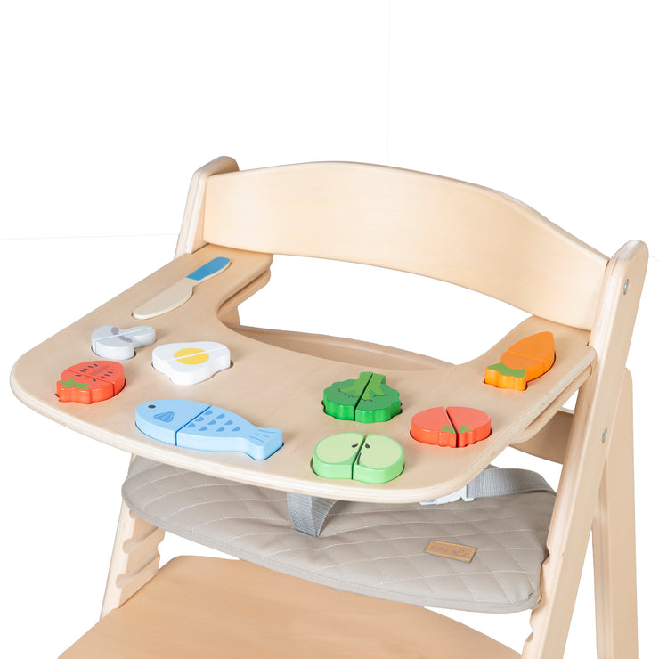 Essbrett mit Spielelementen - Passend für Hochstuhl Sit Up Flex - Holz natur