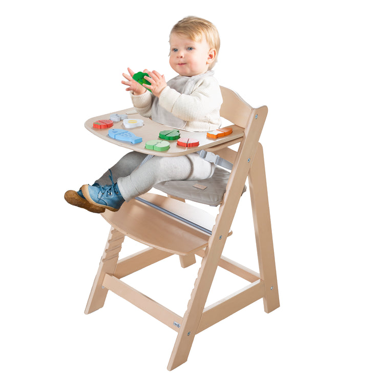 Essbrett mit Spielelementen - Passend für Hochstuhl Sit Up Flex - Holz natur