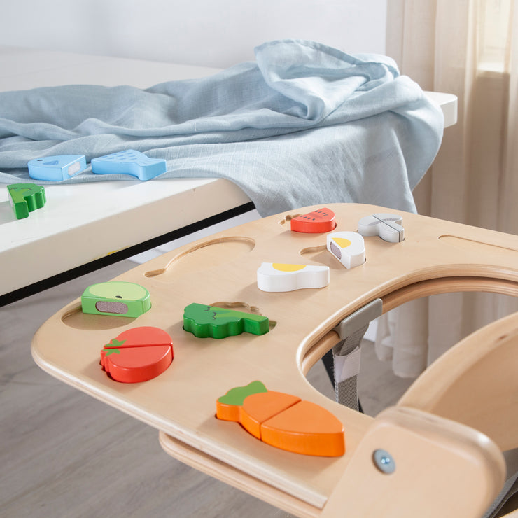 Essbrett mit Spielelementen - Passend für Hochstuhl Sit Up Flex - Holz natur