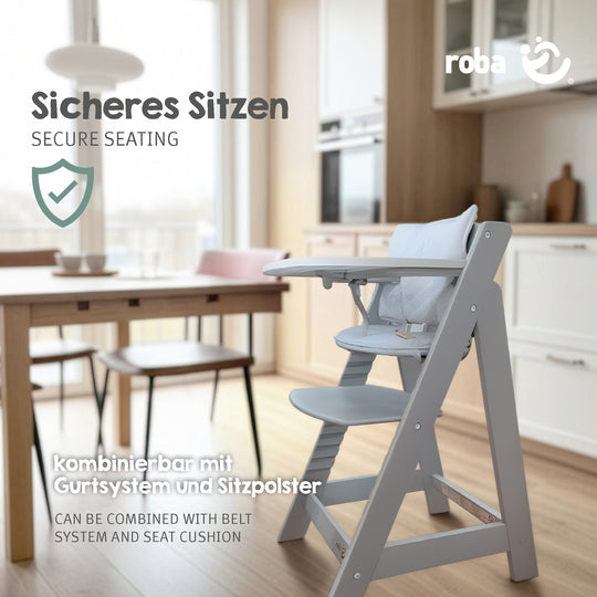 Vassoio pappa in plastica – Estensione per seggiolone Sit Up Flex, Liv Up & Born Up – Bianco