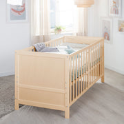 Kombi-Kinderbett EASY SLEEP 70x140 inkl. Umbauecken - Holz natur