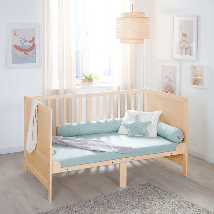 Kombi-Kinderbett EASY SLEEP 70x140 inkl. Umbauecken - Holz natur