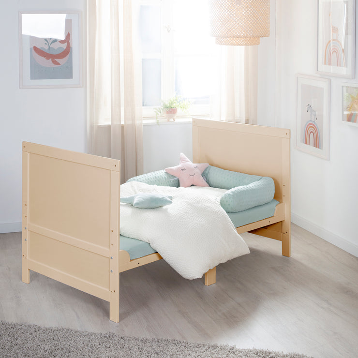 Kombi-Kinderbett EASY SLEEP 70x140 inkl. Umbauecken - Holz natur
