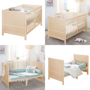Kombi-Kinderbett EASY SLEEP 70x140 inkl. Umbauecken - Holz natur