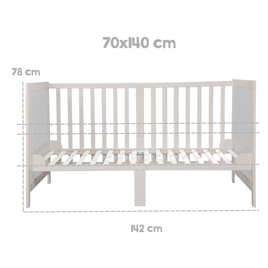 Letto combinato per bambini EASY SLEEP 70x140 con angoli trasformabili - grigio chiaro