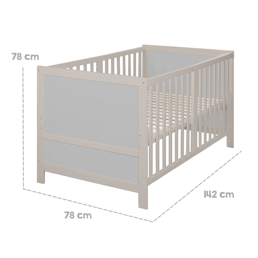 Letto combinato per bambini EASY SLEEP 70x140 con angoli trasformabili - grigio chiaro