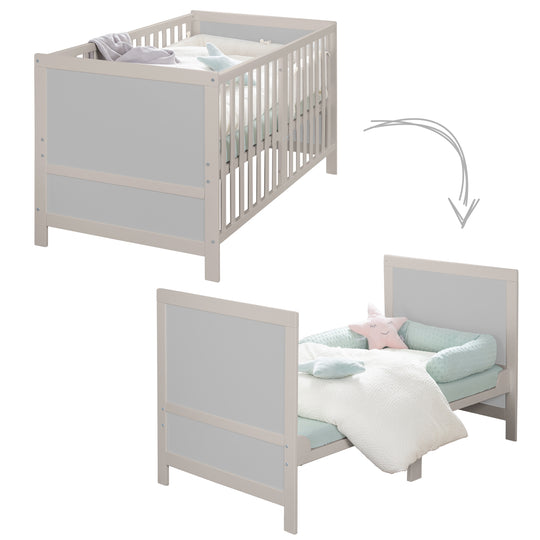 Letto combinato per bambini EASY SLEEP 70x140 con angoli trasformabili - grigio chiaro