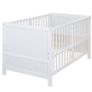 Wooden Convertible Cot EASY SLEEP 70x140 including Conversion Elements - White
