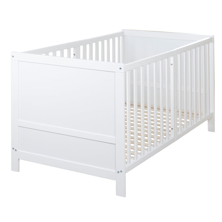 Wooden Convertible Cot EASY SLEEP 70x140 including Conversion Elements - White