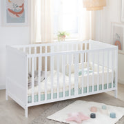 Kombi-Kinderbett EASY SLEEP 70x140 inkl. Umbauecken - Holz weiß lackiert