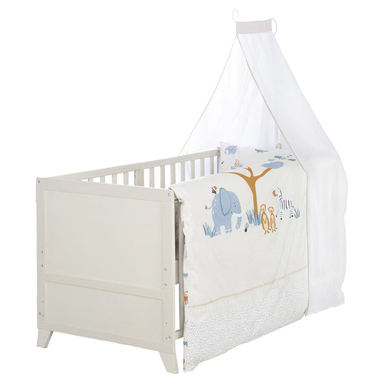 Set lettino 'Savanna Friends' 70 x 140 con accessori completi - Grigio naturale / Beige