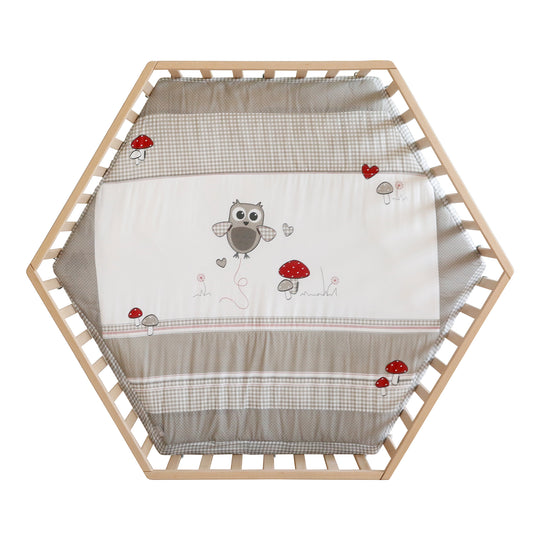 Parc hexagonal + tapis de protection 'Adam & Eule' - Bois naturel