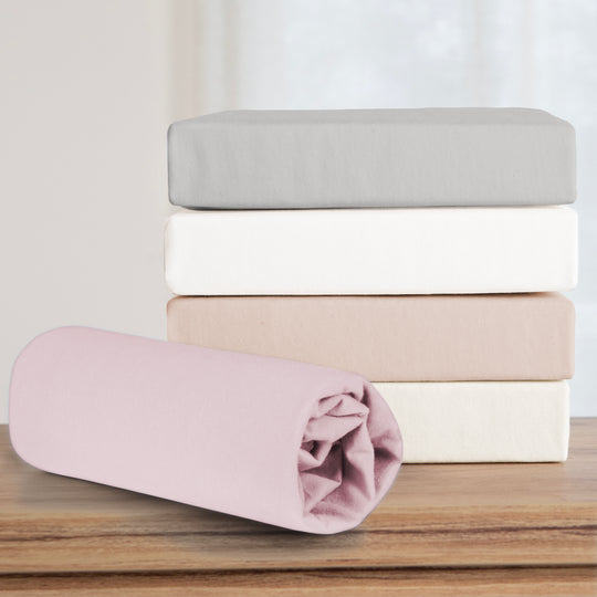 Fitted Sheet 'Lil Planet' Pink / Mauve, Single Jersey, 100% Organic Cotton