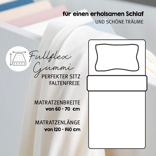 Fitted Sheet 'Lil Planet' Pink / Mauve, Single Jersey, 100% Organic Cotton