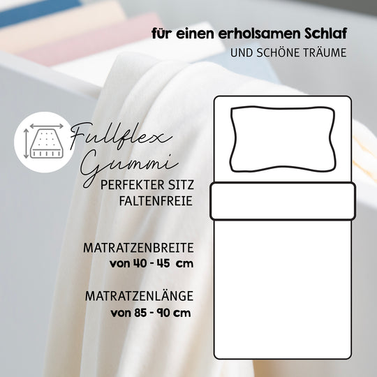 Spannbettlaken 'Lil Planet' - Single Jersey - Bio-Baumwolle - Hellblau