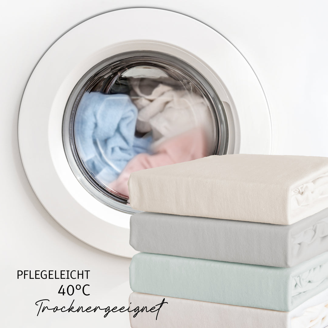 Spannbettlaken 'Lil Planet' - Single Jersey - Bio-Baumwolle - Hellblau