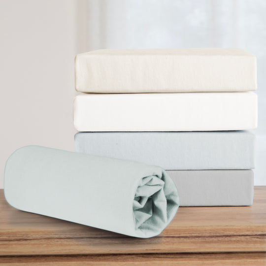 Spannbettlaken 'Lil Planet' - Single Jersey - Bio-Baumwolle - Frosty Green