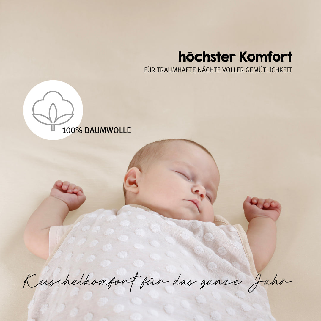 Drap-housse extensible 'Frosty Almond' - GOTS & Oeko-Tex Standard 100 - Beige
