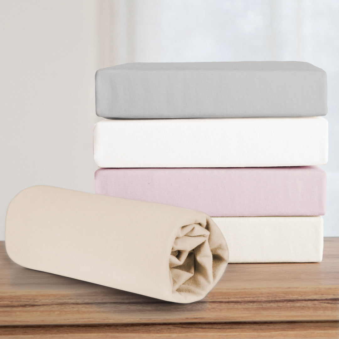 Drap-housse extensible 'Frosty Almond' - GOTS & Oeko-Tex Standard 100 - Beige