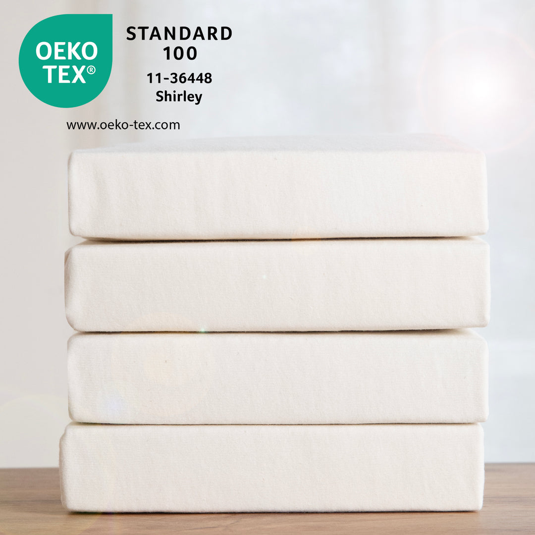 Drap-housse extensible 'Frosty Almond' - GOTS & Oeko-Tex Standard 100 - Beige