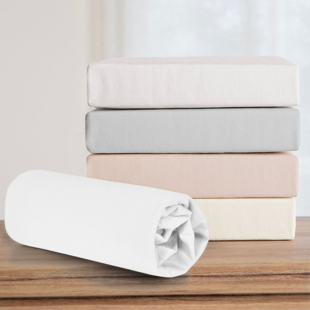 Sábana ajustable 'safe asleep®', de jersey simple, 100 % algodón, blanca