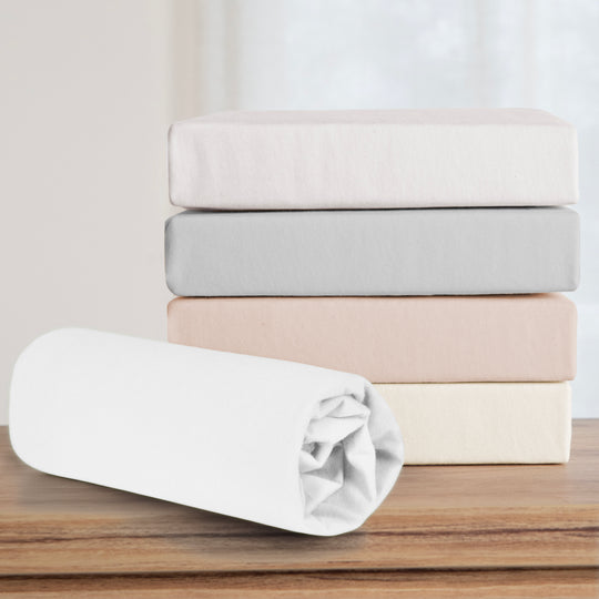 Sábana ajustable 'safe asleep®', de jersey simple, 100 % algodón, blanca