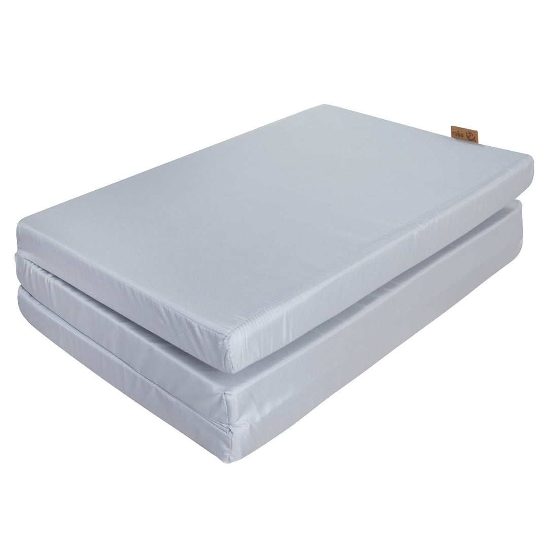 Matelas de lit de voyage 60 x 120 cm 'roba Style' + Sac de transport - Gris argenté