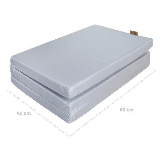 Matelas de lit de voyage 60 x 120 cm 'roba Style' + Sac de transport - Gris argenté