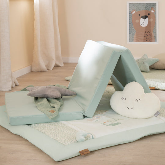 Materasso per lettino da viaggio 60 x 120 cm 'roba Style frosty green' con borsa per trasporto