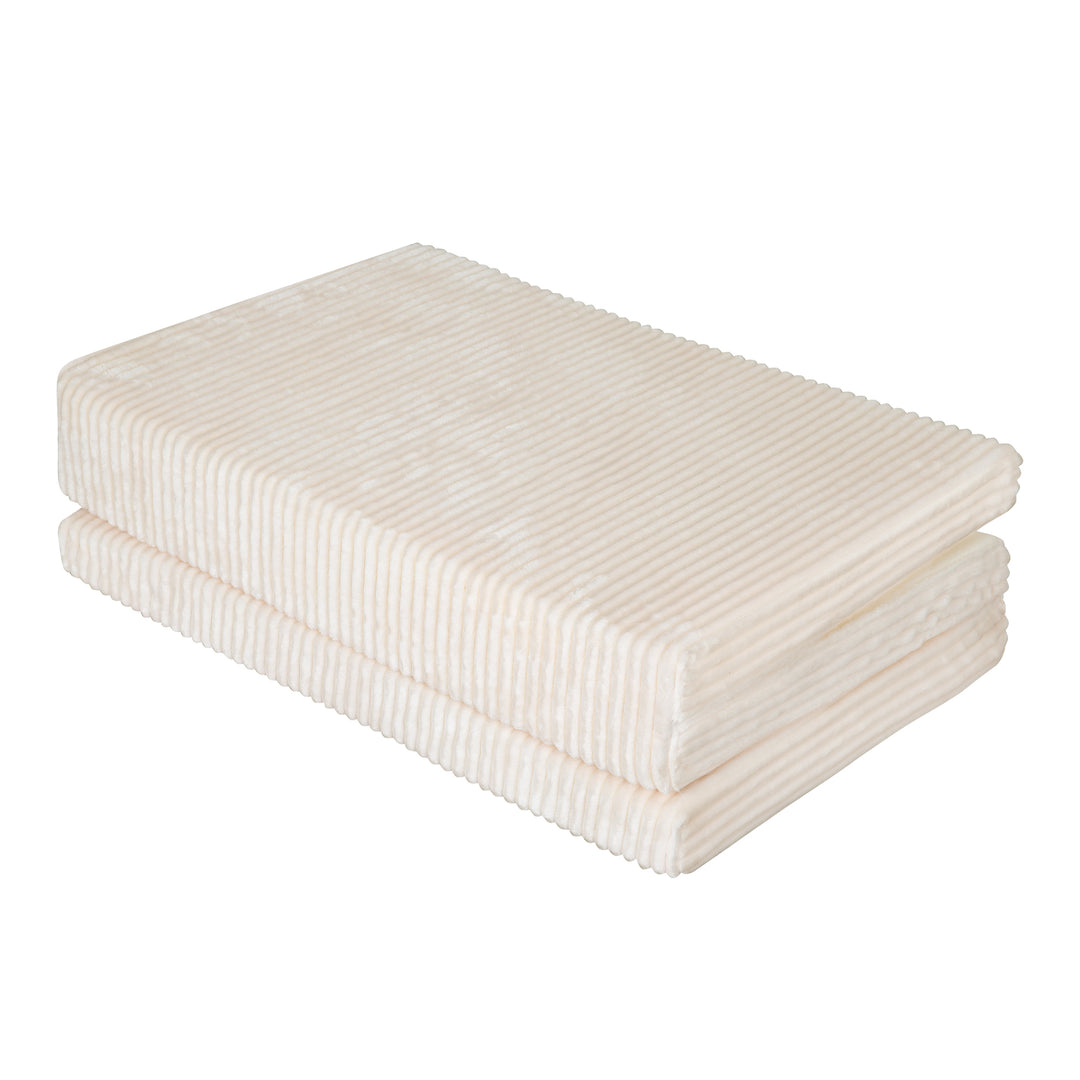 Reisebettmatratze 60 x 120 cm - 2-fach faltbar - Cord-Bezug abnehmbar & waschbar - Beige