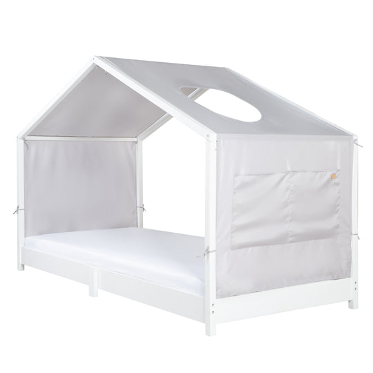 Ciel de lit neutre 90 x 200 cm avec 2 taies - Gris
