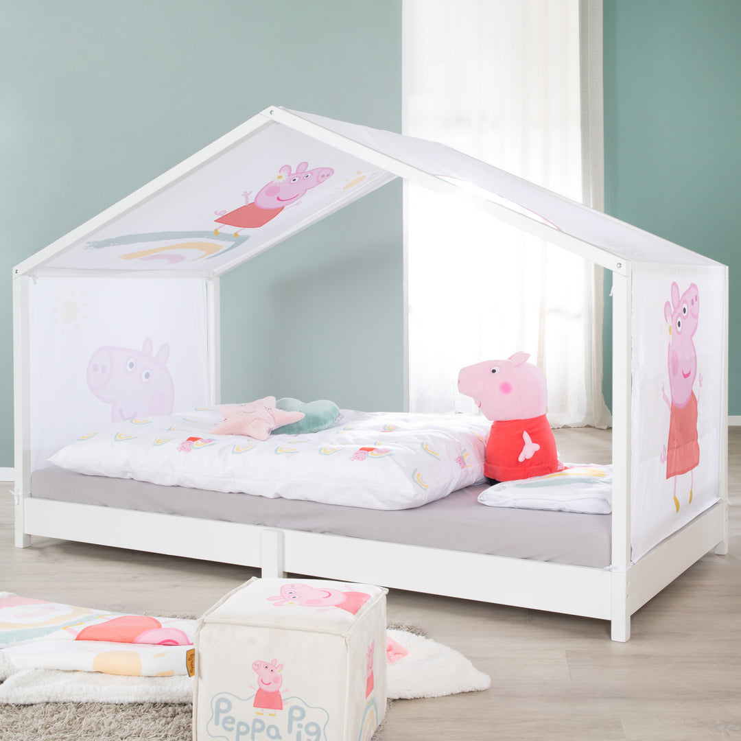 Hausbettbezug 90 x 200 cm 'Peppa Pig' - Rosa / Weiß