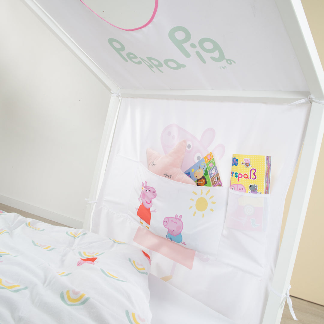 Hausbettbezug 90 x 200 cm 'Peppa Pig' - Rosa / Weiß