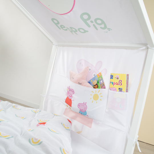Hausbettbezug 90 x 200 cm 'Peppa Pig' - Rosa / Weiß