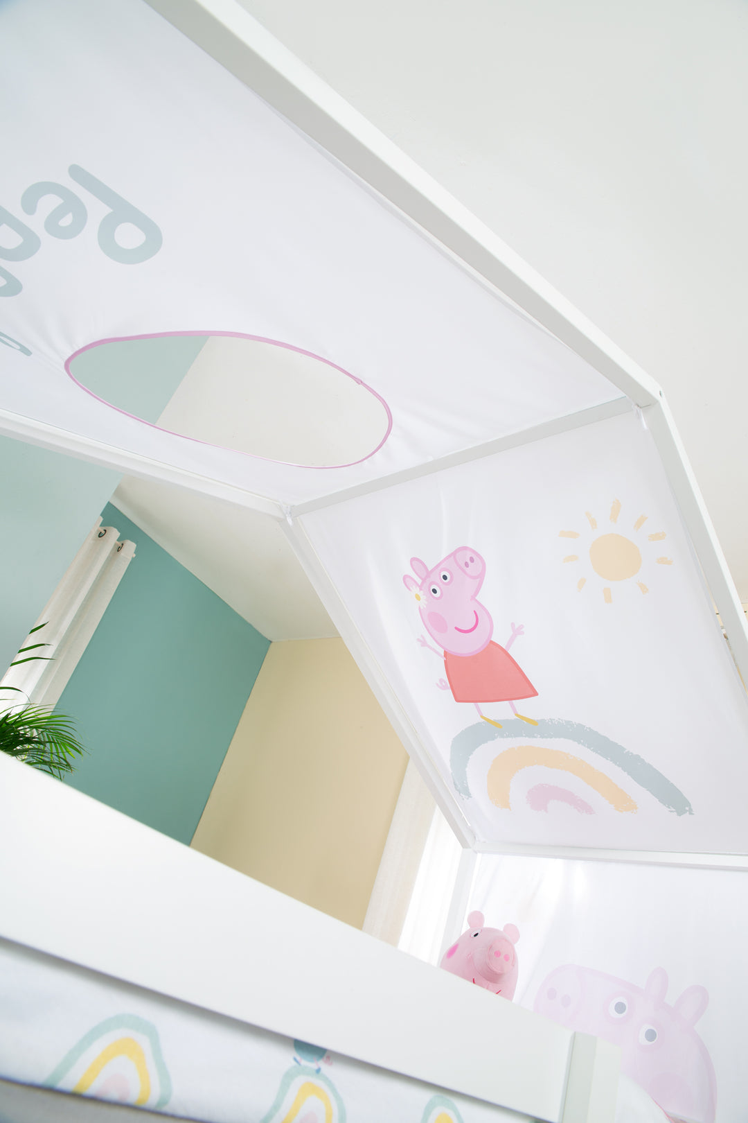 Hausbettbezug 90 x 200 cm 'Peppa Pig' - Rosa / Weiß