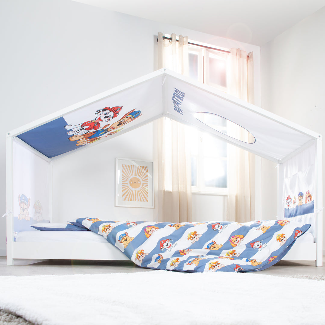 Hausbettbezug 90 x 200 cm 'Paw Patrol' - Weiß / Blau