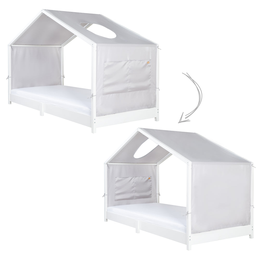 Ciel de lit neutre 70 x 140 cm avec 2 sacs - Gris