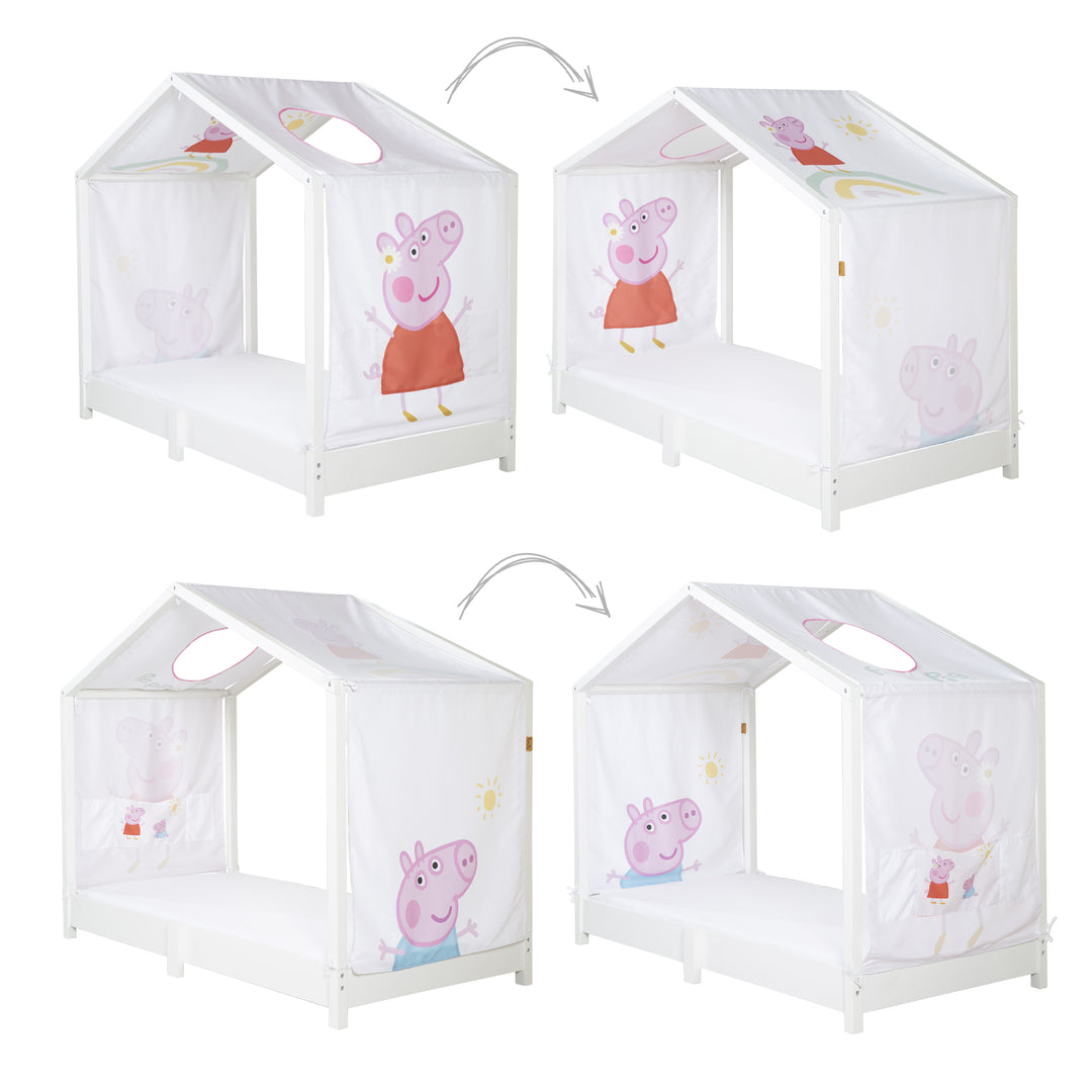 Hausbettbezug 70 x 140 cm 'Peppa Pig' - Rosa / Weiß