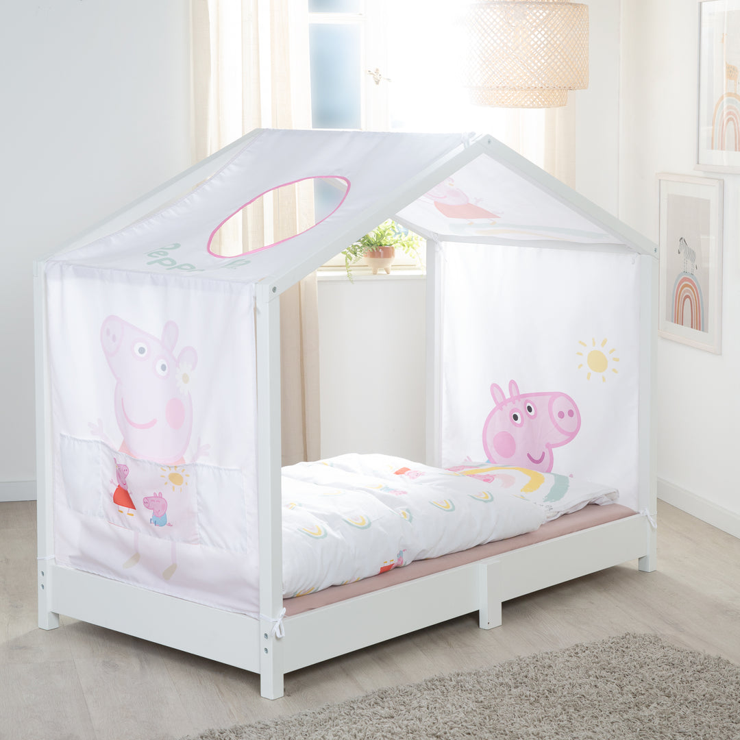 Hausbettbezug 70 x 140 cm 'Peppa Pig' - Rosa / Weiß