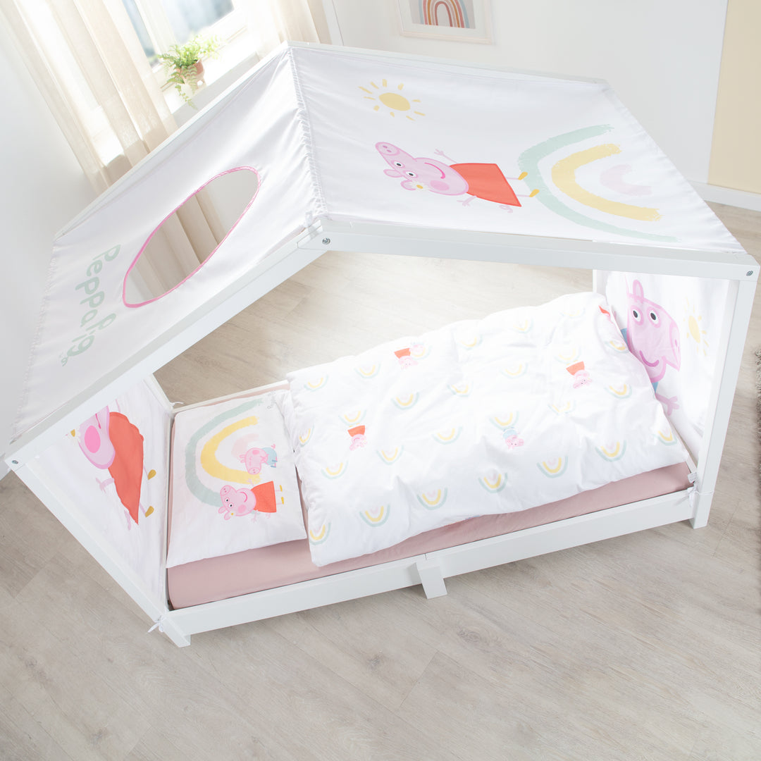 Hausbettbezug 70 x 140 cm 'Peppa Pig' - Rosa / Weiß