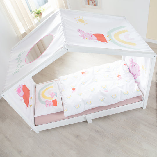 Hausbettbezug 70 x 140 cm 'Peppa Pig' - Rosa / Weiß