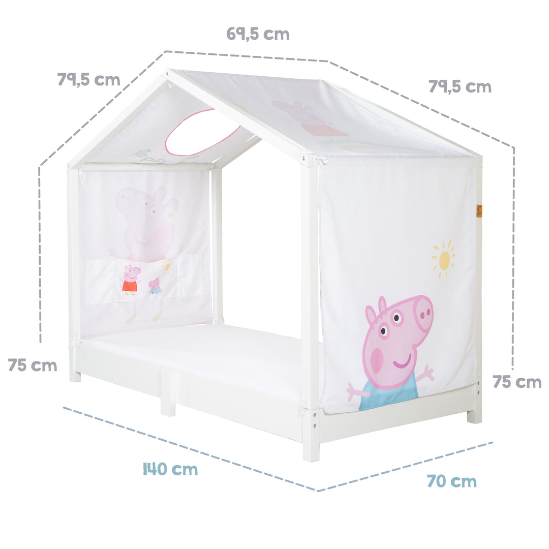 Hausbettbezug 70 x 140 cm 'Peppa Pig' - Rosa / Weiß
