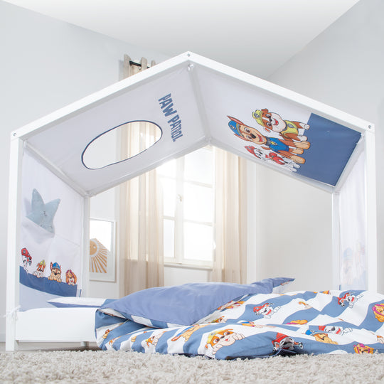 House Bed Cover 70 x 140 cm 'Paw Patrol' - White / Blue