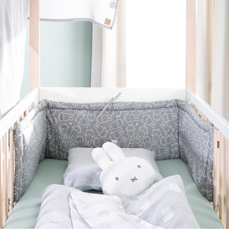 Cot Bumper 'miffy®' woven, nest for baby & children's beds as a bed surround